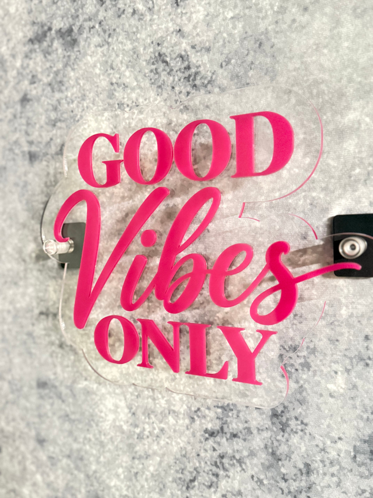 GOOD VIBES ONLY Pink Acrylic Wall Sign