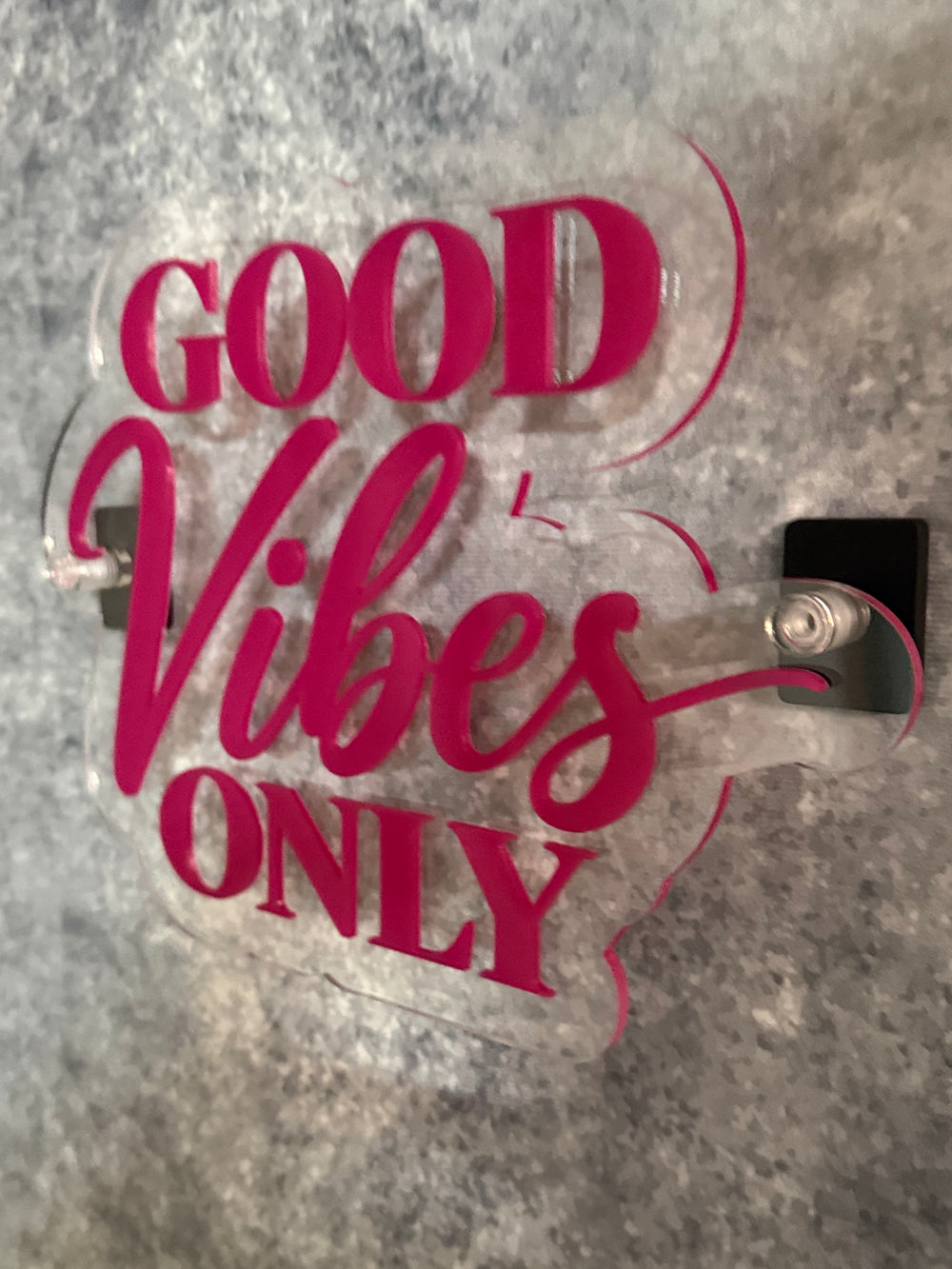 GOOD VIBES ONLY Pink Acrylic Wall Sign