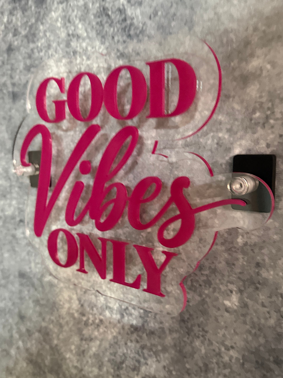 GOOD VIBES ONLY Pink Acrylic Wall Sign