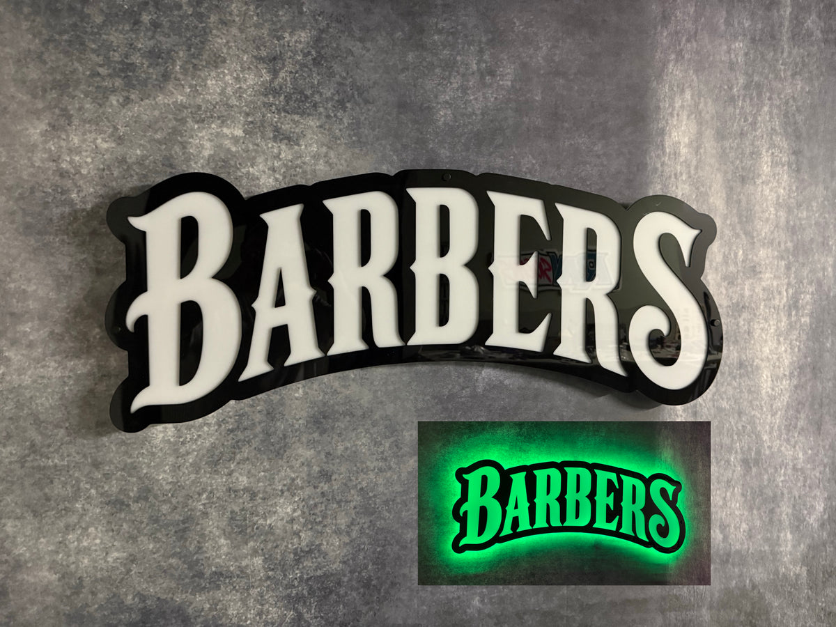 BARBERS Layered LED Acrylic Sign