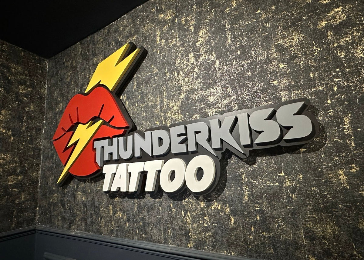 large layered mdf sign