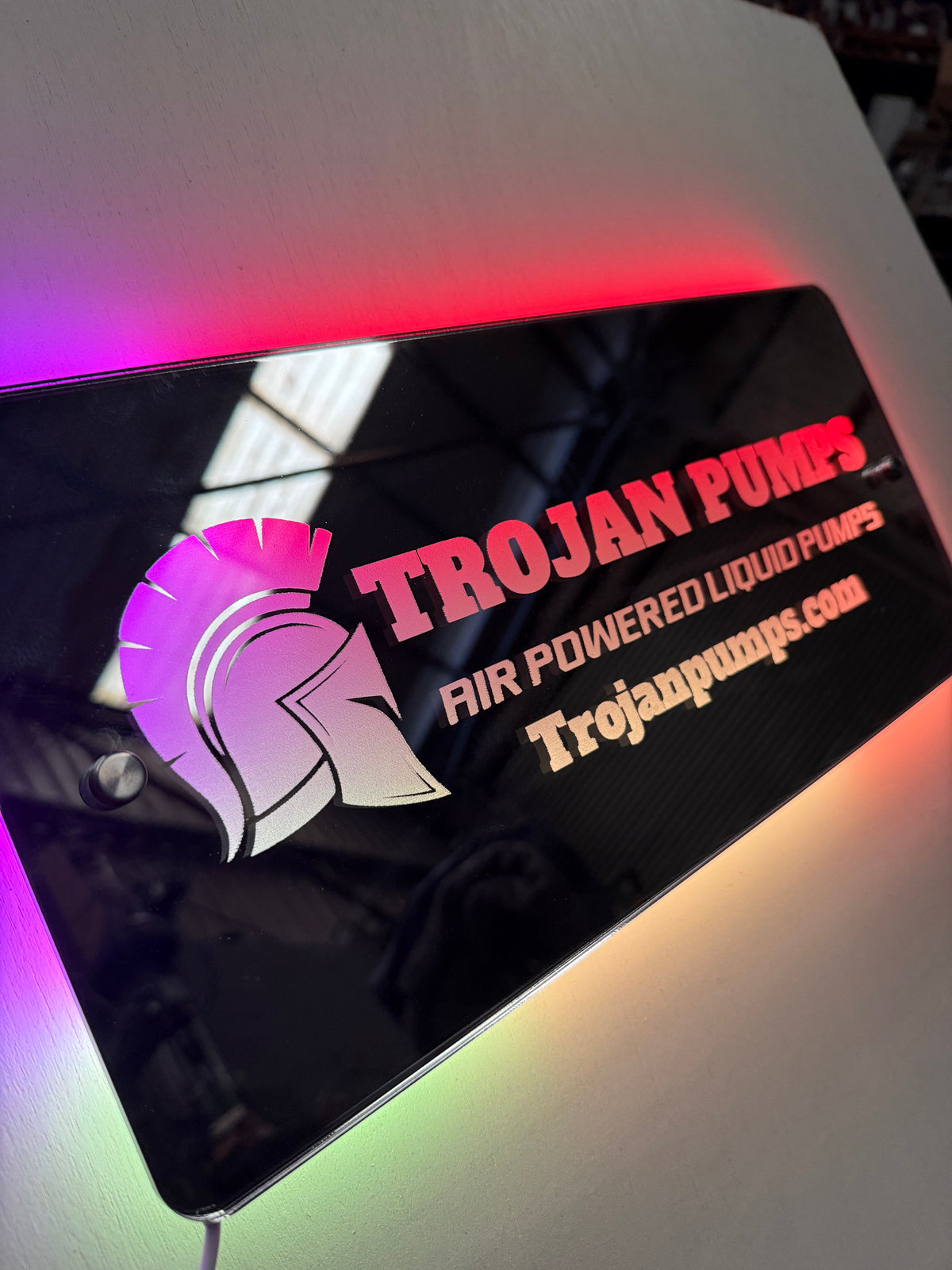 backlit mirror sign