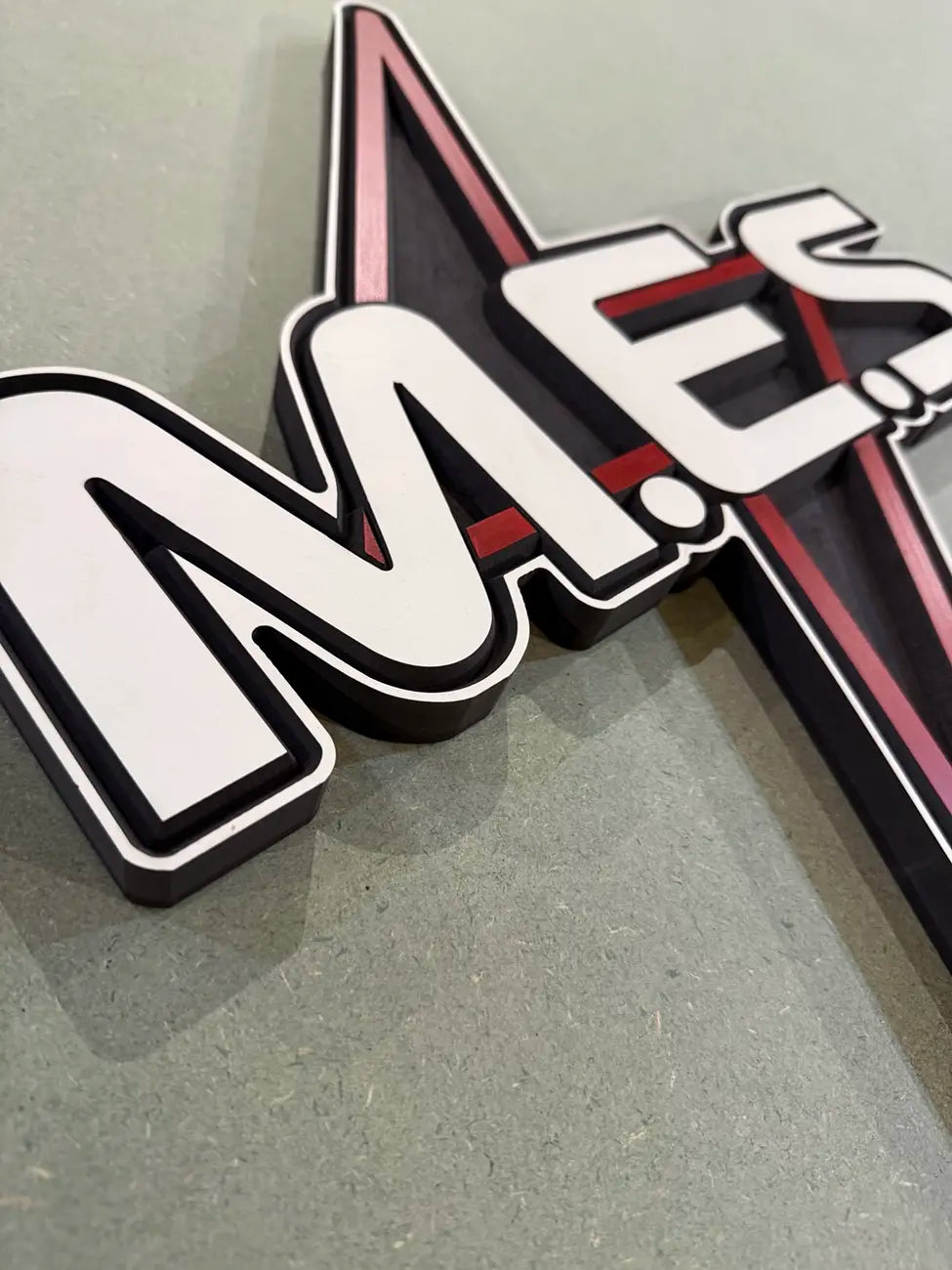 Layered acrylic sign